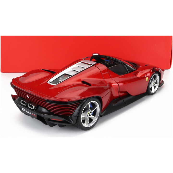 BURAGO FERRARI DAYTONA SP3 SPIDER OPEN ROOF 2022 - ROSSO MAGMA - RED MET 1/18