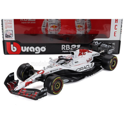 BURAGO RED BULL F1 RB21 TEAM ORACLE RED BULL RACING N 1 WINNER JAPAN GP 2025 MAX VERSTAPPEN - WHITE RED 1/18