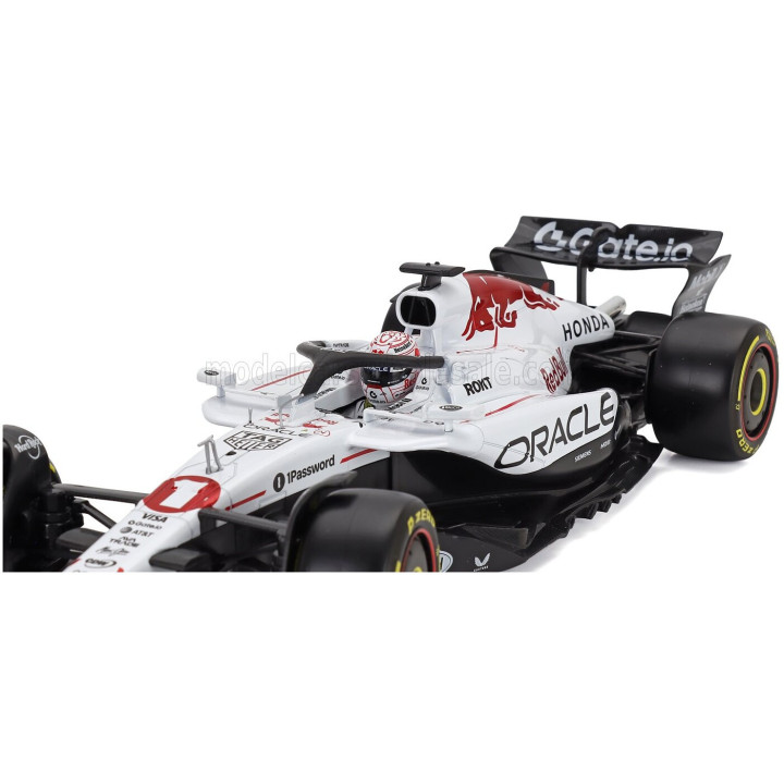 BURAGO RED BULL F1 RB21 TEAM ORACLE RED BULL RACING N 1 WINNER JAPAN GP 2025 MAX VERSTAPPEN - WHITE RED 1/18