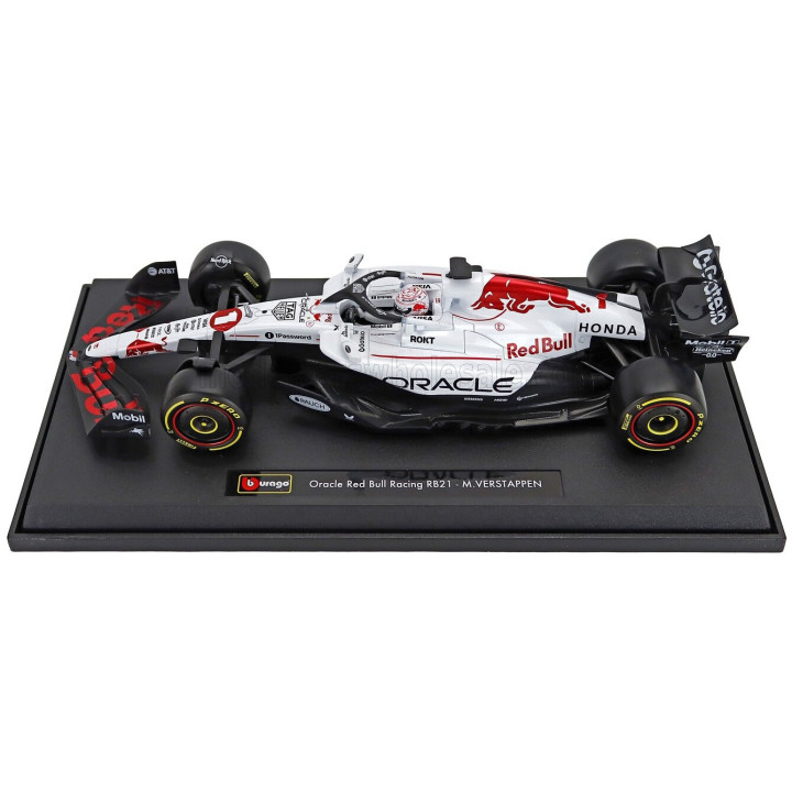 BURAGO RED BULL F1 RB21 TEAM ORACLE RED BULL RACING N 1 WINNER JAPAN GP 2025 MAX VERSTAPPEN - WHITE RED 1/18
