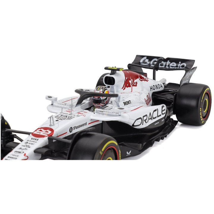 BURAGO RED BULL F1 RB21 TEAM ORACLE RED BULL RACING N 22 JAPAN GP 2025 YUKI TSUNODA - WHITE RED 1/18