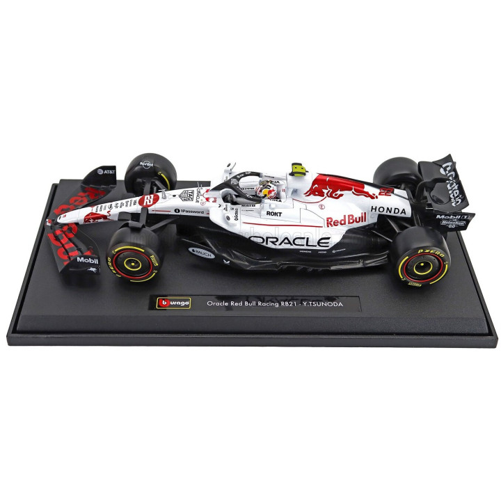 BURAGO RED BULL F1 RB21 TEAM ORACLE RED BULL RACING N 22 JAPAN GP 2025 YUKI TSUNODA - WHITE RED 1/18
