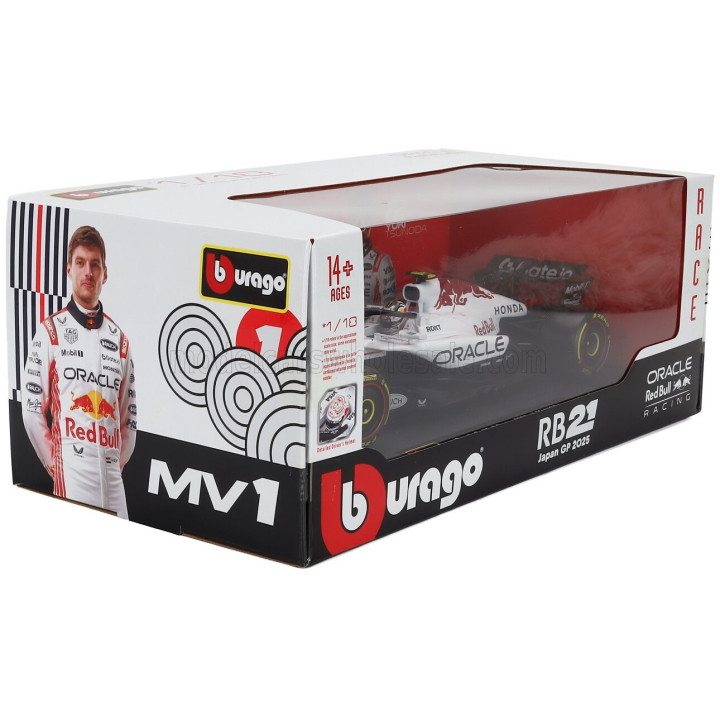 BURAGO RED BULL F1 RB21 TEAM ORACLE RED BULL RACING N 22 JAPAN GP 2025 YUKI TSUNODA - WHITE RED 1/18