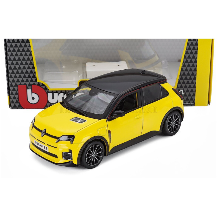 BURAGO RENAULT R5 E-TECH 2024 - POP YELLOW BLACK 1/24