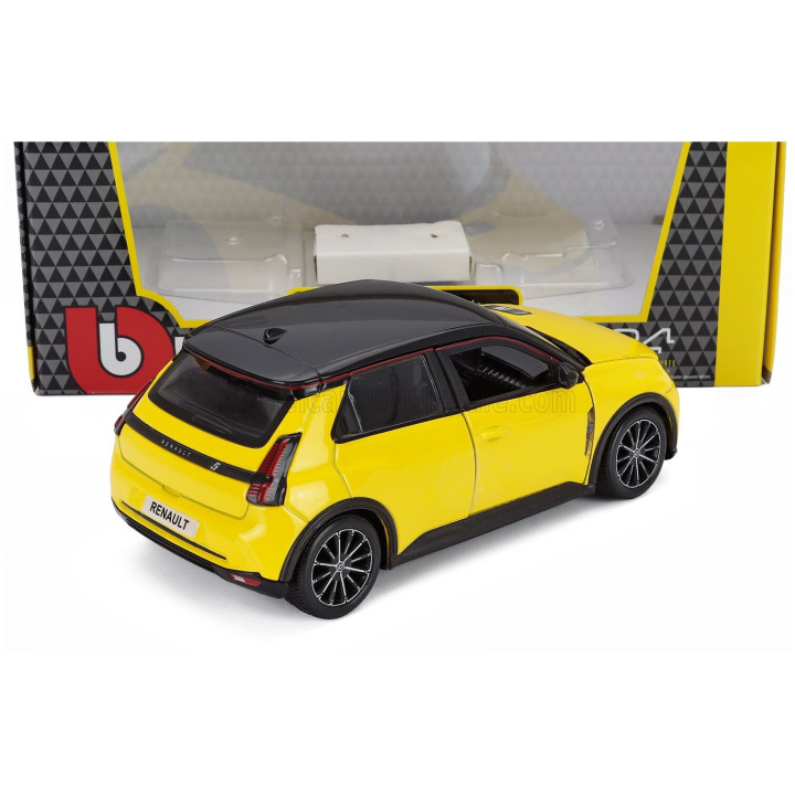 BURAGO RENAULT R5 E-TECH 2024 - POP YELLOW BLACK 1/24