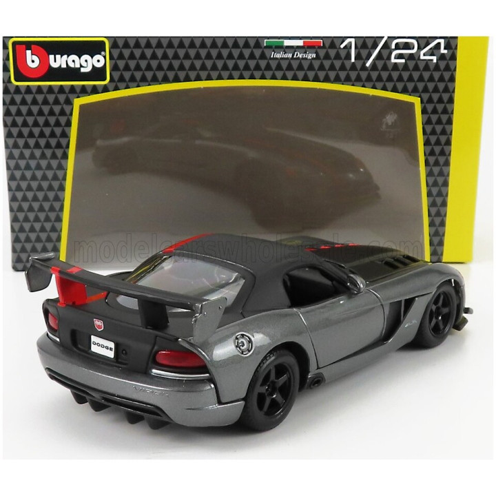 BURAGO DODGE VIPER SRT-10 COUPE 2003 - WITH RED LINE - GREY 1/24