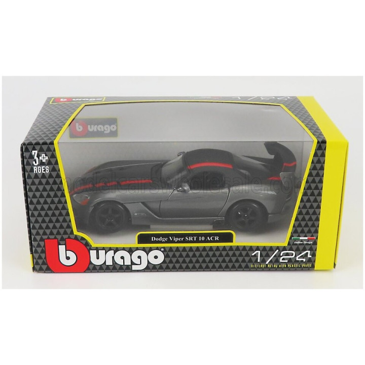BURAGO DODGE VIPER SRT-10 COUPE 2003 - WITH RED LINE - GREY 1/24