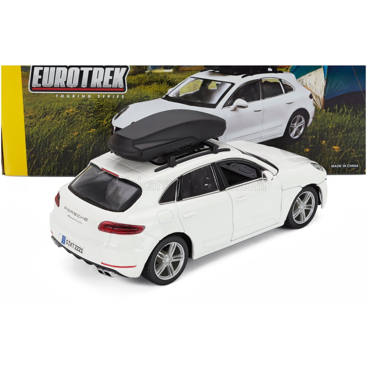 BURAGO PORSCHE MACAN WITH CARGO ROOF BOX 2013 - WHITE 1/24