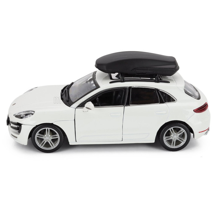 BURAGO PORSCHE MACAN WITH CARGO ROOF BOX 2013 - WHITE 1/24