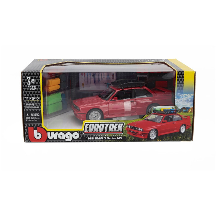 BURAGO BMW 3-SERIES M3 (E30) WITH PACK ROOF 1988 - RED 1/24