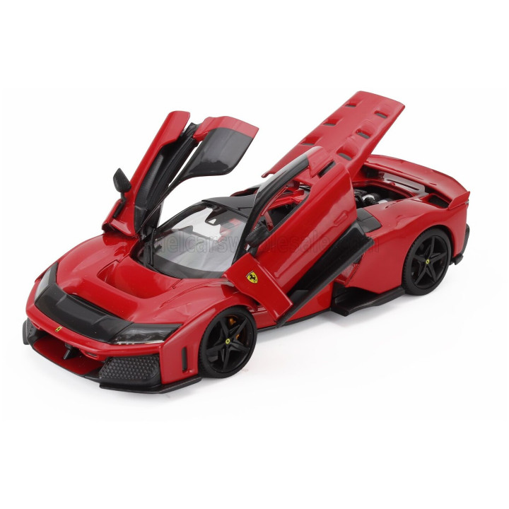 BURAGO FERRARI F80 2024 - FULL BLACK WHEELS - ROSSO CORSA - RED 1/24