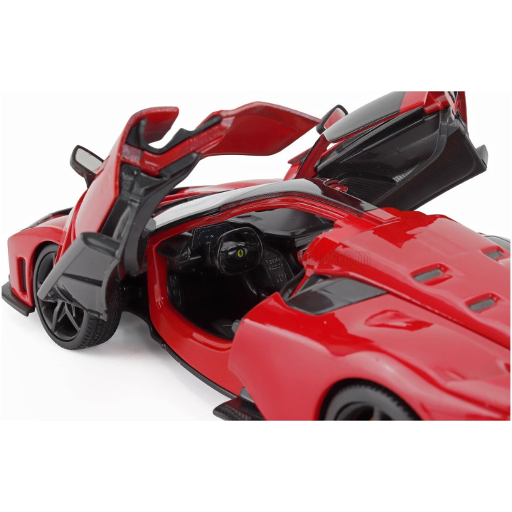 BURAGO FERRARI F80 2024 - FULL BLACK WHEELS - ROSSO CORSA - RED 1/24