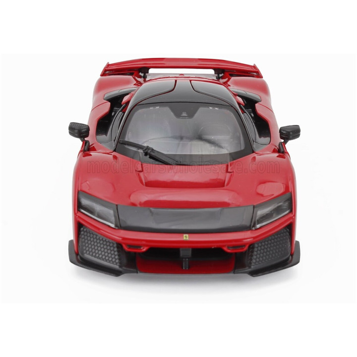 BURAGO FERRARI F80 2024 - FULL BLACK WHEELS - ROSSO CORSA - RED 1/24