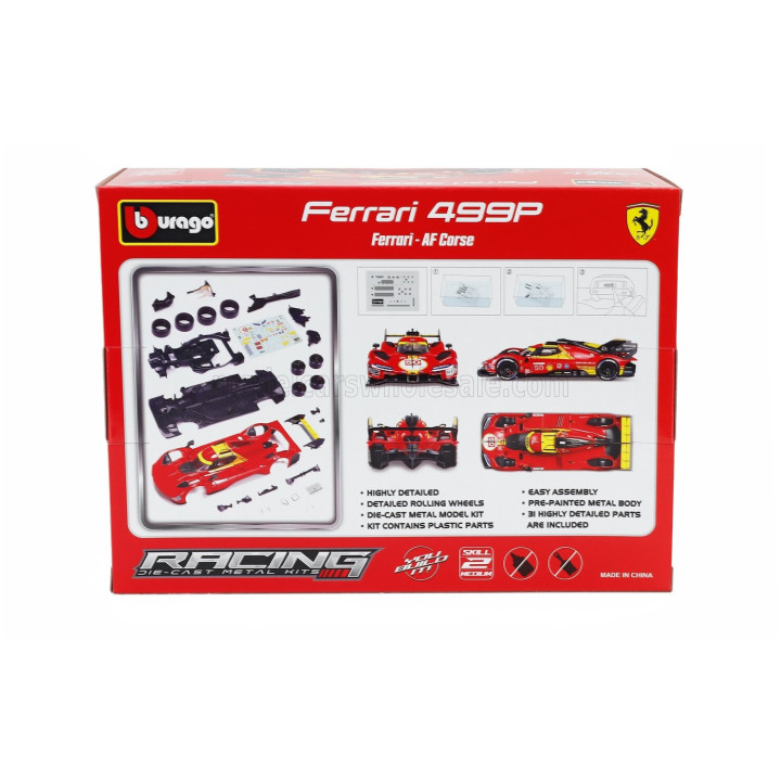 BURAGO FERRARI 499P 3.0L TURBO V6 TEAM FERRARI AF CORSE N 50 WINNER 24h LE MANS 2024 ANTONIO FUOCO - MIGUEL MOLINA - NICKLAS