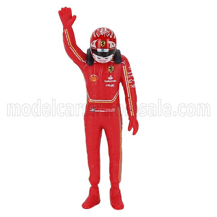 BURAGO FERRARI F1 SF-24 TEAM SCUDERIA FERRARI N 16 SEASON 2024 CHARLES LECLERC - WITH PILOT - RED BLACK 1/24