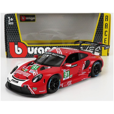BURAGO PORSCHE 911 991-2 RSR TEAM PORSCHE GT N 91 24h LE MANS 2020 R.LIETZ - G.BRUNI - F.MAKOWIECKI - RED WHITE 1/24