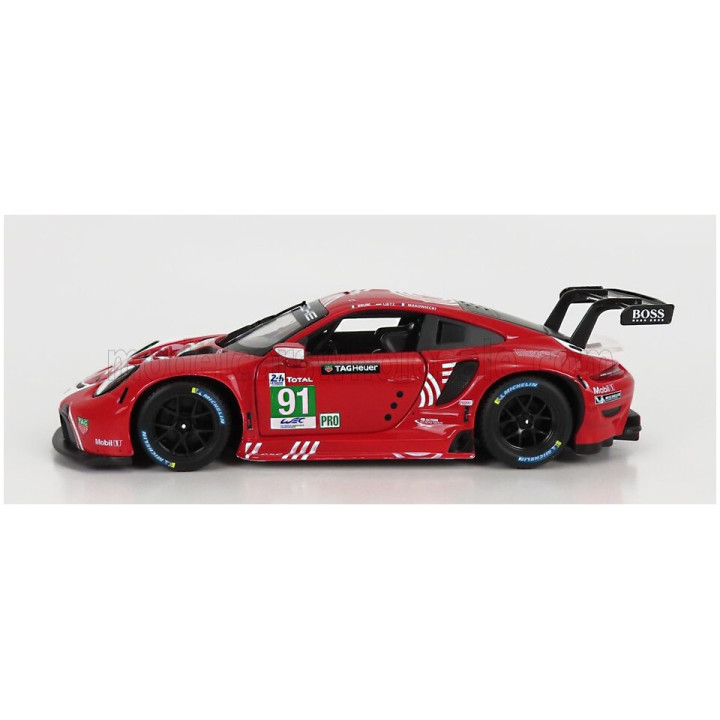 BURAGO PORSCHE 911 991-2 RSR TEAM PORSCHE GT N 91 24h LE MANS 2020 R.LIETZ - G.BRUNI - F.MAKOWIECKI - RED WHITE 1/24