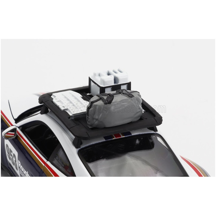BURAGO PORSCHE 911 992 N 953 RALLY DAKAR ROUGHROADS 2023 - WHITE BLUE 1/24