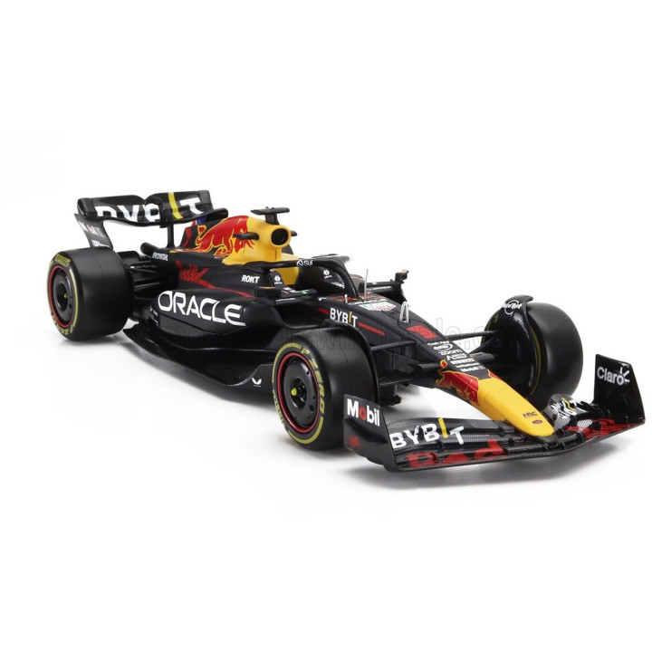 BURAGO RED BULL F1 RB19 TEAM ORACLE RED BULL RACING N 1 WORLD CHAMPION SEASON 2023 MAX VERSTAPPEN - MATT BLUE YELLOW RED 1/24