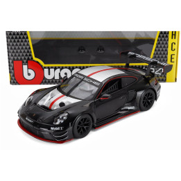BURAGO PORSCHE 911 992 GT3 R N 0 RACING BASE COUPE 2023 - BLACK 1/24