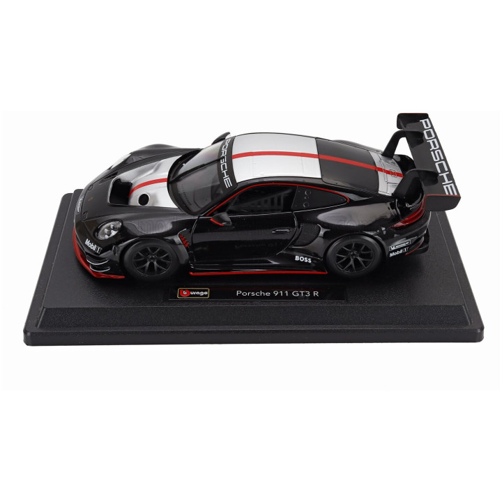 BURAGO PORSCHE 911 992 GT3 R N 0 RACING BASE COUPE 2023 - BLACK 1/24