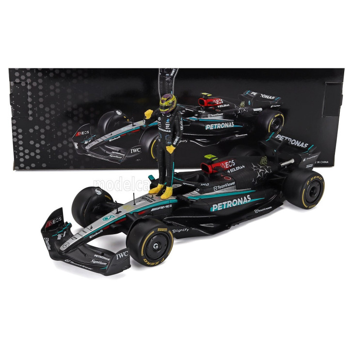 BURAGO MERCEDES GP F1 W15 EQ PERFORMANCE TEAM AMG PETRONAS MOTORSPORT N 44 SEASON 2024 LEWIS HAMILTON - WITH PILOT - BLACK