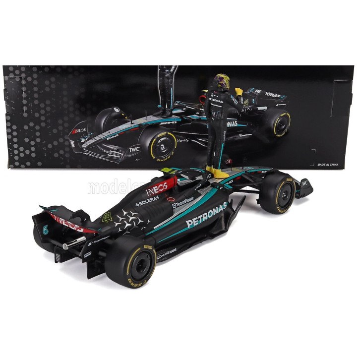 BURAGO MERCEDES GP F1 W15 EQ PERFORMANCE TEAM AMG PETRONAS MOTORSPORT N 44 SEASON 2024 LEWIS HAMILTON - WITH PILOT - BLACK