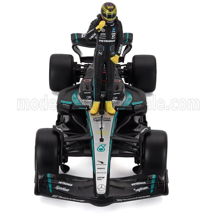 BURAGO MERCEDES GP F1 W15 EQ PERFORMANCE TEAM AMG PETRONAS MOTORSPORT N 44 SEASON 2024 LEWIS HAMILTON - WITH PILOT - BLACK
