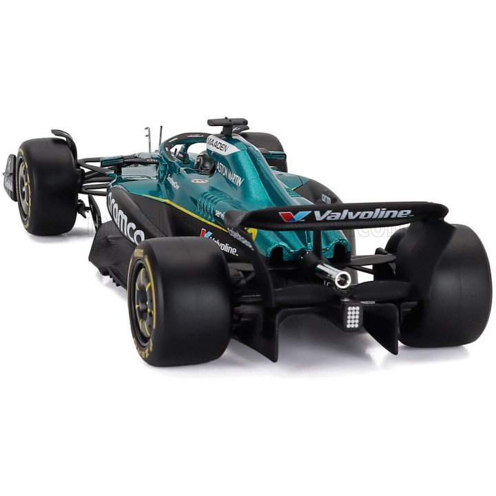BURAGO ASTON MARTIN F1 AMR25 TEAM ARAMCO COGNIZANT N 18 SEASON 2025 LANCE STROLL - WITH PILOT AND SHOWCASE - GREEN BLACK 1/24
