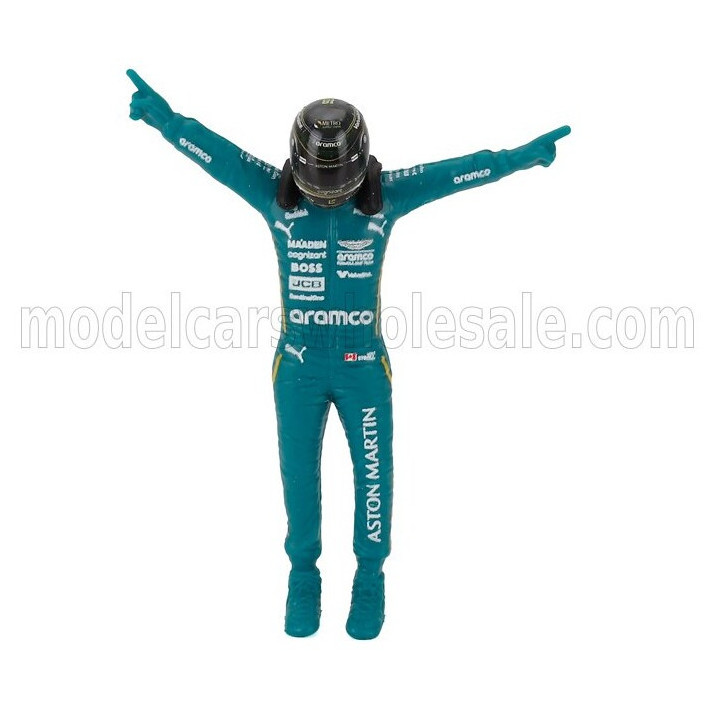 BURAGO ASTON MARTIN F1 AMR25 TEAM ARAMCO COGNIZANT N 18 SEASON 2025 LANCE STROLL - WITH PILOT - GREEN BLACK 1/24