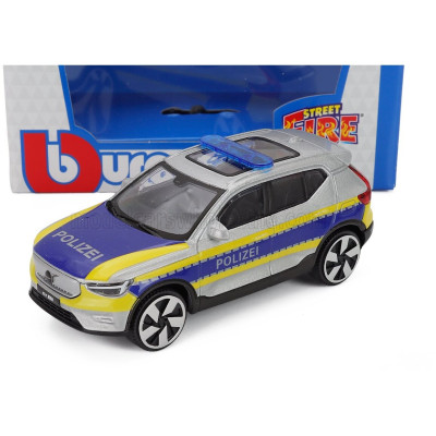 BURAGO VOLVO EX40 SUV POLIZEI 2026 - SILVER BLUE 1/43