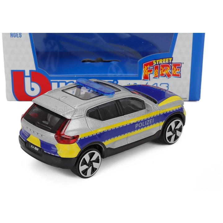 BURAGO VOLVO EX40 SUV POLIZEI 2026 - SILVER BLUE 1/43
