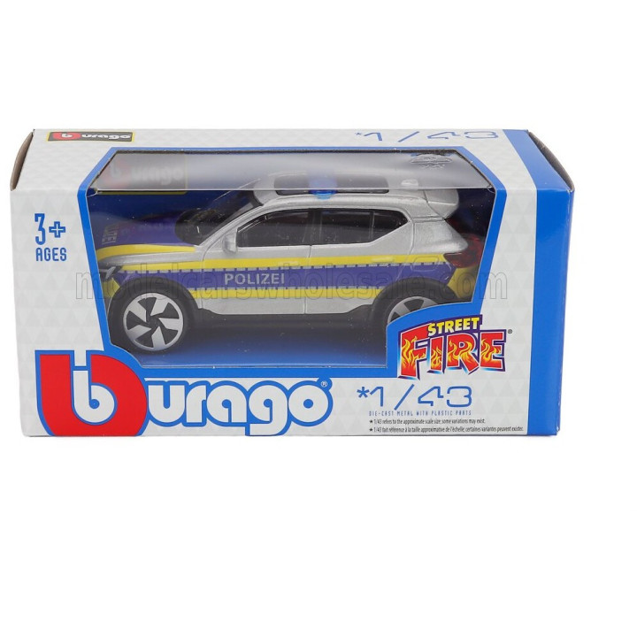BURAGO VOLVO EX40 SUV POLIZEI 2026 - SILVER BLUE 1/43