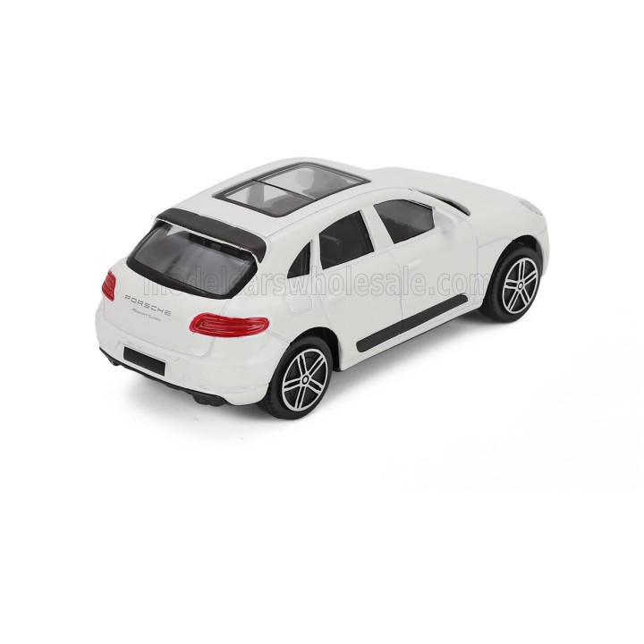 BURAGO SCANIA S770 V8 TRUCK CAR TRANSPORTER WITH PORSCHE MACAN 2021 - BLUE WHITE 1/43