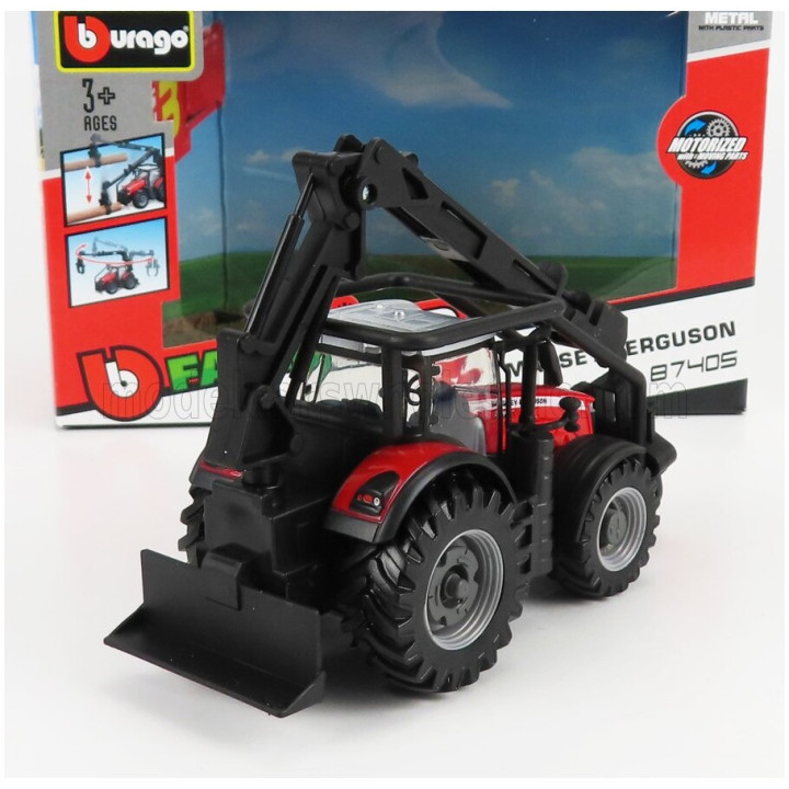 BURAGO MASSEY FERGUSON 8740S TRACTOR LOADER 2016 - RED 1/50