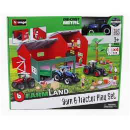 BURAGO NEW HOLLAND SET FARM BARN & TRACTOR PLAY T7.315 TRACTOR 2009 - BLUE 1/50