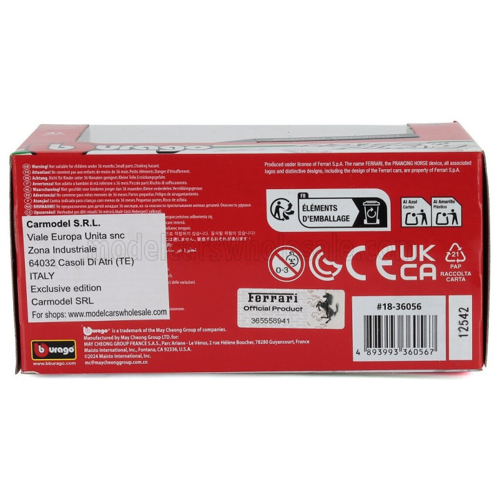 BURAGO FERRARI 12CILINDRI V12 830cv 2024 - RED 1/43