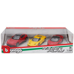 BURAGO FERRARI SET 3X PUROSANGUE - ENZO - SF90 STRADALE 2024 - RED YELLOW 1/43