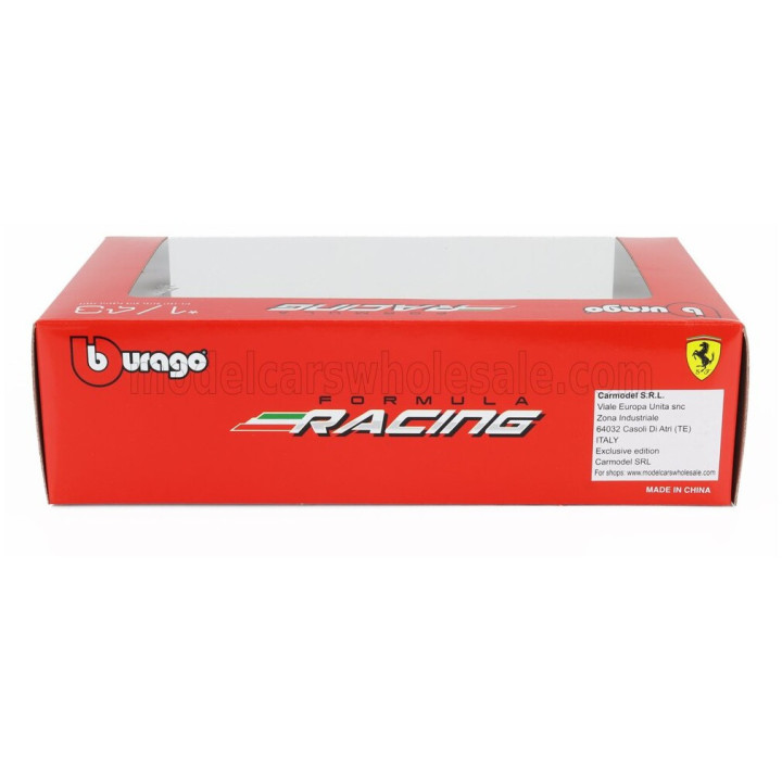 BURAGO FERRARI SET F1 2X SF-23 TEAM SCUDERIA FERRARI N 16 SEASON 2023 CHARLES LECLERC + N 55 SEASON 2023 CARLOS SAINZ - RED