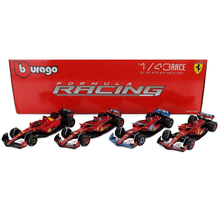 BURAGO FERRARI SET F1 CHARLES LECLERC SF-23 TEAM SCUDERIA FERRARI SF23 N 16 MONZA ITALY GP 2023 - 3X SF-24 TEAM SCUDERIA