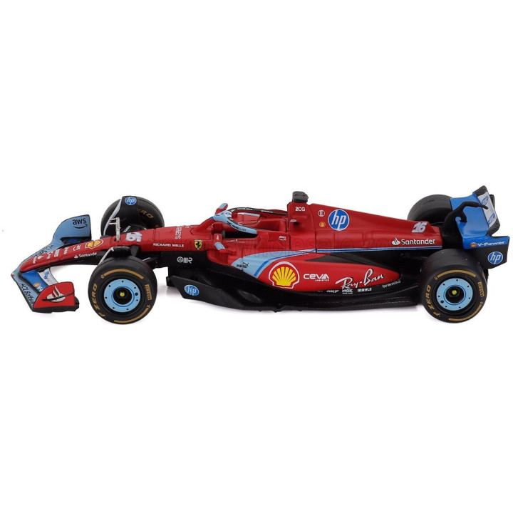 BURAGO FERRARI SET F1 CHARLES LECLERC SF-23 TEAM SCUDERIA FERRARI SF23 N 16 MONZA ITALY GP 2023 - 3X SF-24 TEAM SCUDERIA