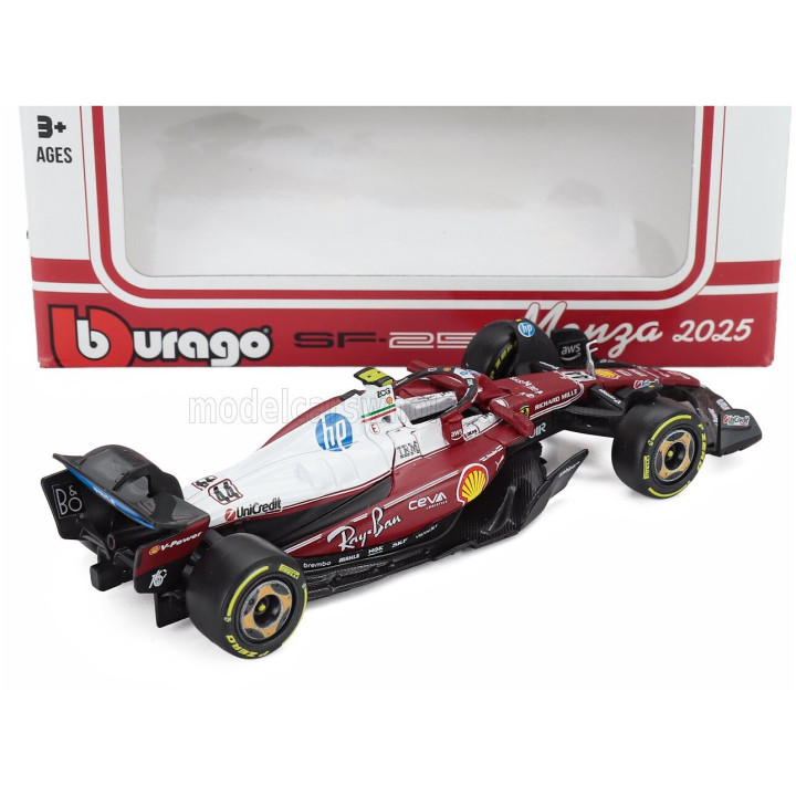 BURAGO FERRARI F1 SF-25 TEAM SCUDERIA FERRARI HP N 44 MONZA ITALY GP 2025 LEWIS HAMILTON - NIKI LAUDA 50th ANNIVERSARY WORLD