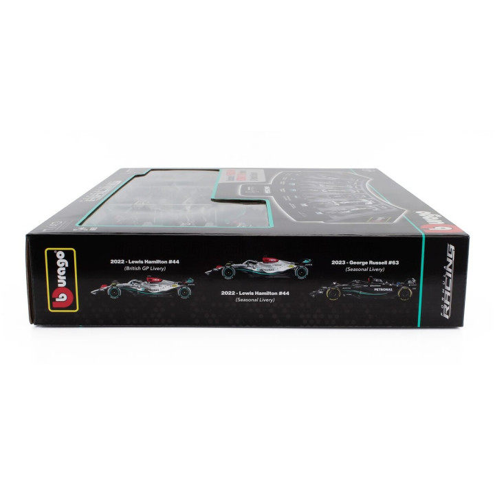 BURAGO MERCEDES GP SET F1 7X W05 N 6 2014 NICO ROSBERG - W07 N 44 WORLD CHAMPION 2016 LEWIS HAMILTON - W10 N 77 2019 VALTTERI