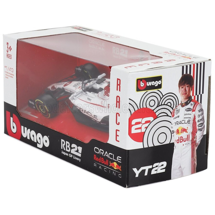 BURAGO RED BULL F1 RB21 TEAM ORACLE RED BULL RACING N 1 WINNER JAPAN GP 2025 MAX VERSTAPPEN - WHITE RED 1/43