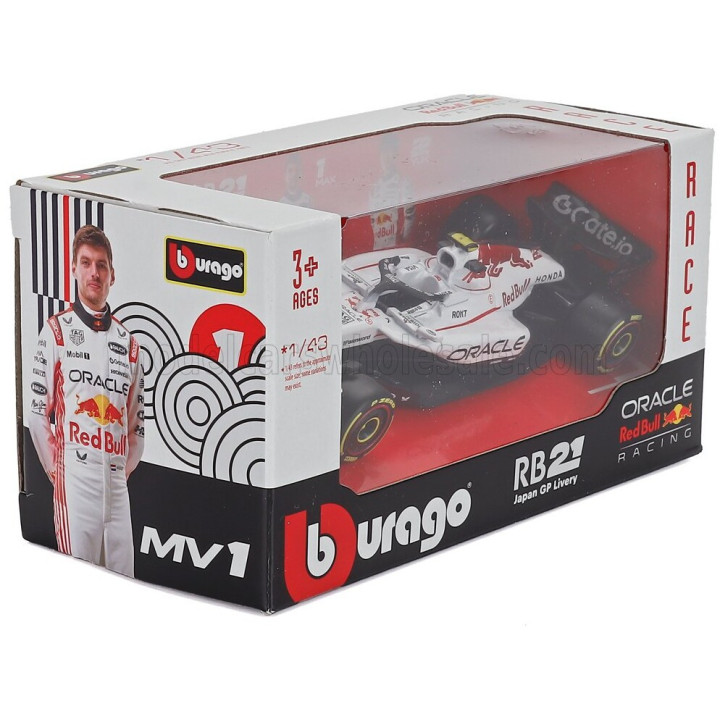 BURAGO RED BULL F1 RB21 TEAM ORACLE RED BULL RACING N 22 JAPAN GP 2025 YUKI TSUNODA - WHITE RED 1/43