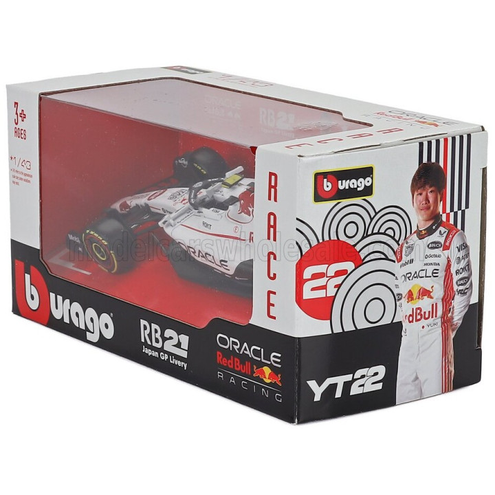 BURAGO RED BULL F1 RB21 TEAM ORACLE RED BULL RACING N 22 JAPAN GP 2025 YUKI TSUNODA - WHITE RED 1/43