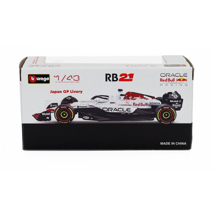 BURAGO RED BULL F1 RB21 TEAM ORACLE RED BULL RACING N 22 JAPAN GP 2025 YUKI TSUNODA - WHITE RED 1/43