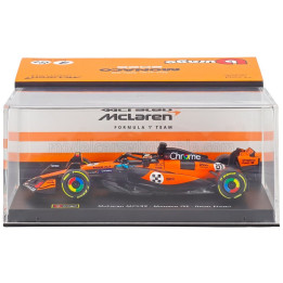 BURAGO McLAREN F1 MCL39 TEAM MCLAREN N 81 3rd MONACO GP 2025 OSCAR PIASTRI - WITH PILOT AND SHOWCASE - ORANGE BLACK 1/43