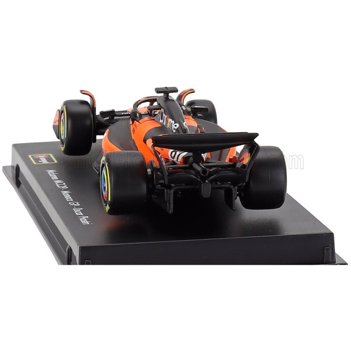 BURAGO McLAREN F1 MCL39 TEAM MCLAREN N 81 3rd MONACO GP 2025 OSCAR PIASTRI - WITH PILOT AND SHOWCASE - ORANGE BLACK 1/43