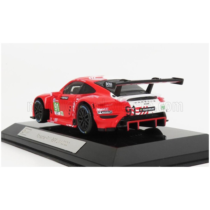 BURAGO PORSCHE 911 991-2 RSR TEAM PORSCHE GT N 91 24h LE MANS 2020 R.LIETZ - G.BRUNI - F.MAKOWIECKI - RED WHITE 1/43